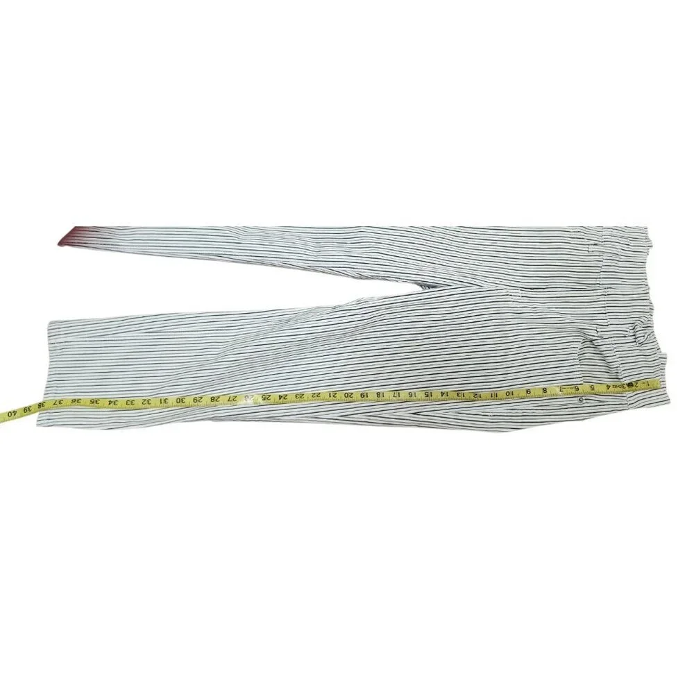 Frame Jeans Womens Size 28 Black White Railroad Stripe Belted Pleated Paperbag - Picture 9 of 11